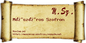 Mészáros Szofron névjegykártya